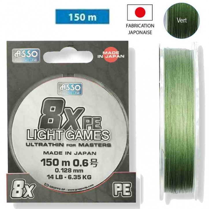 ASSO. Tresse LIGHT GAMES 8x PE Verte ASSO. Tresse LIGHT GAMES 8x PE Verte