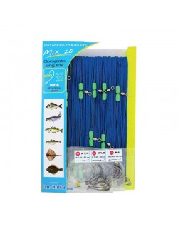 FLASHMER. Palangre en corde de 20 Émerillons + 20 Hameçons Inox de tailles différentes