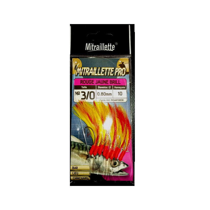RAGOT. 6 x Mitraillettes Spécial Pro Plumes Rouges et Jaunes